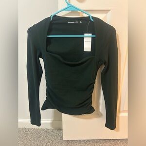 Abercrombie & Fitch Women's Ava Long Sleeve Top in Deep Green